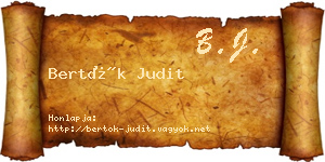 Bertók Judit névjegykártya