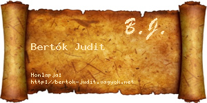 Bertók Judit névjegykártya